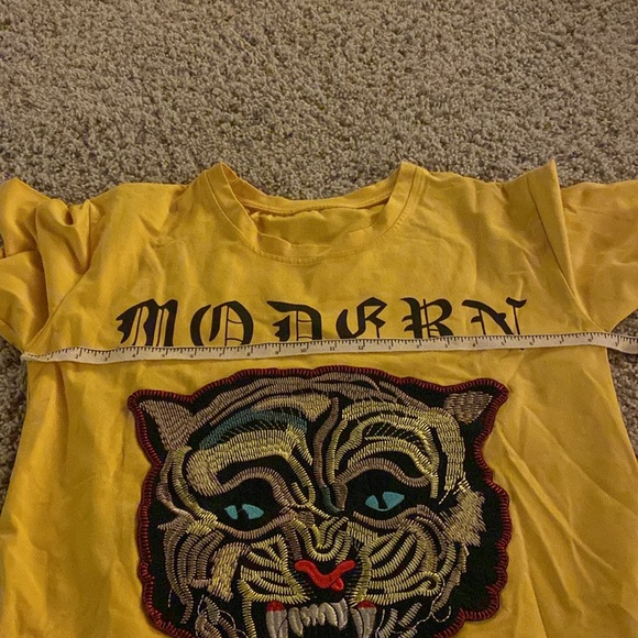 Gucci Love & Modern Future embroidered animal patch angry tiger cat tee, Men’s M - Picture 5 of 5
